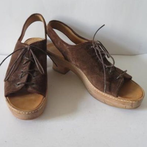 💠PRADA BROWN SUEDE CLOG SANDAL💠 - Picture 1 of 8